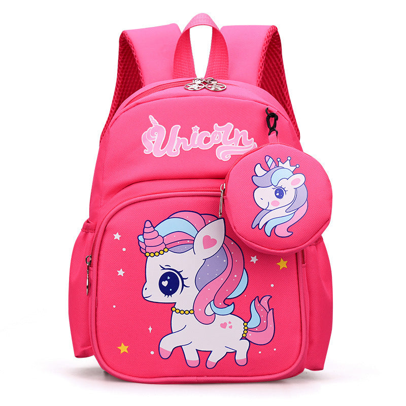 Children's Printed Schoolbag Backpack With Coin Purse