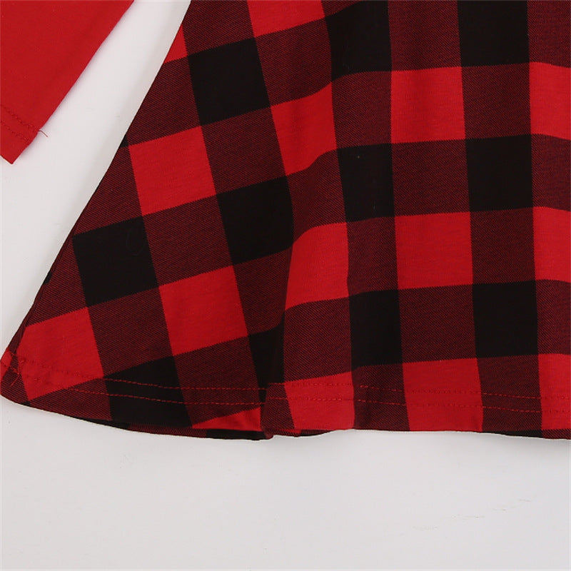 Christmas Festival Girls' Red Plaid Dress