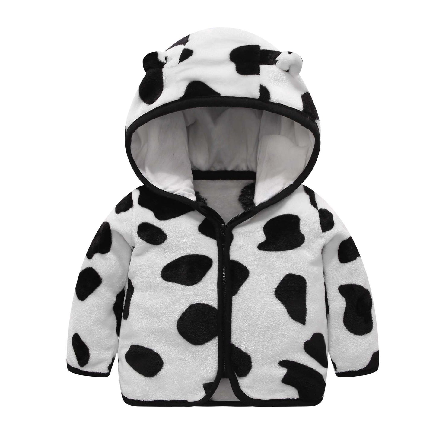 Children's Coral Fleece Jacket Padded Warm Hooded Top