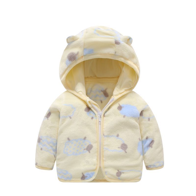 Children's Coral Fleece Jacket Padded Warm Hooded Top
