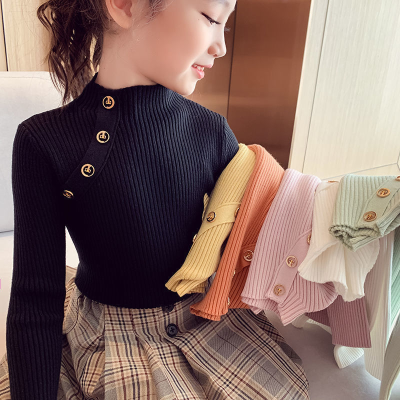 Girls' Cotton Button Fashion Long Sleeved Shirt
