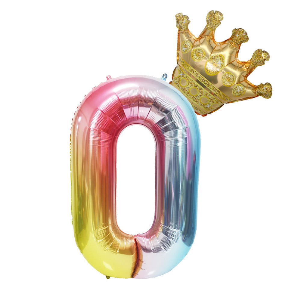 40 Inch Gradient Digital Crown Balloon