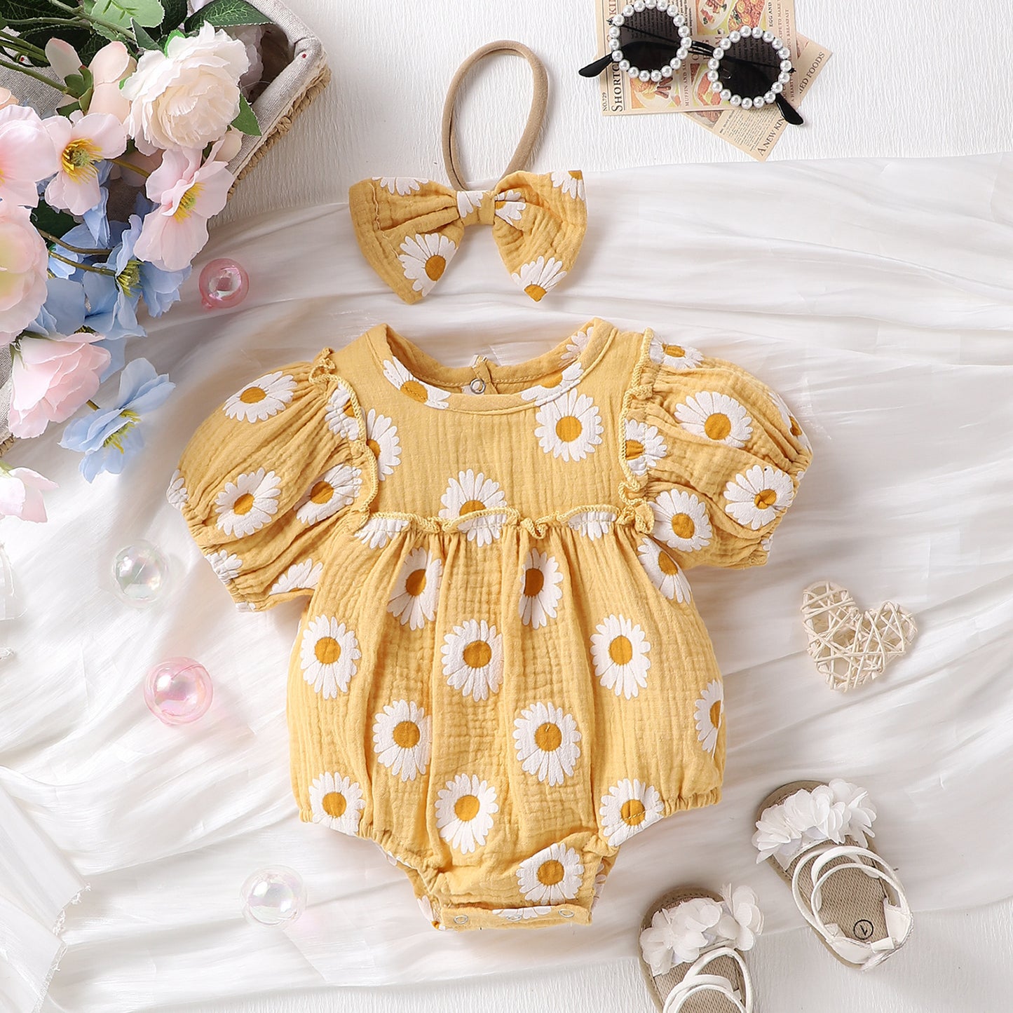 Baby Girl Summer Sunshine Onesie 2pc Set