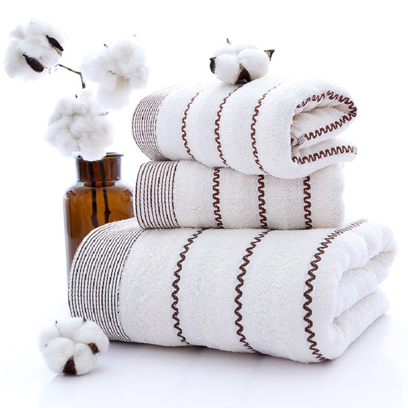 Cotton 3pc Towel Veneer Cloth Thickened Hotel Bath Towel Embroidery, Gift For Mom