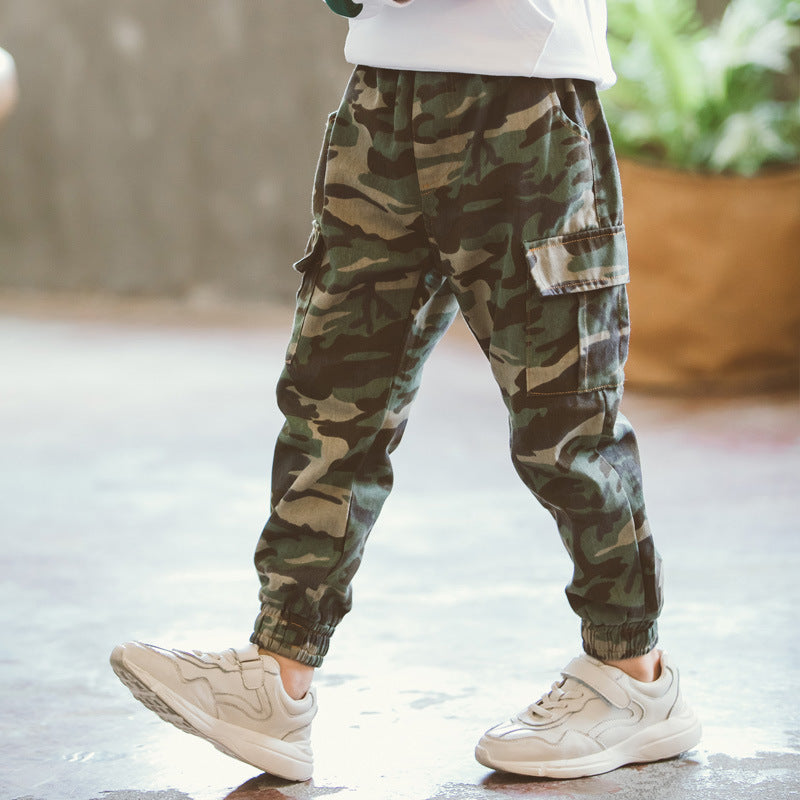 Boys' Sports Military Camouflage Casual Trousers