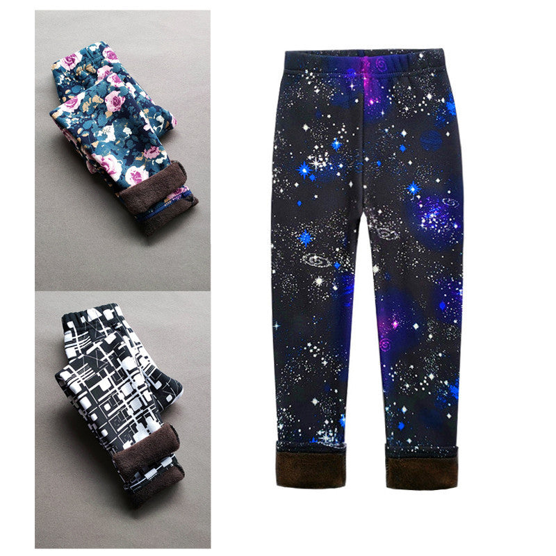 Fleece-lined Thermal Leggings For Girls