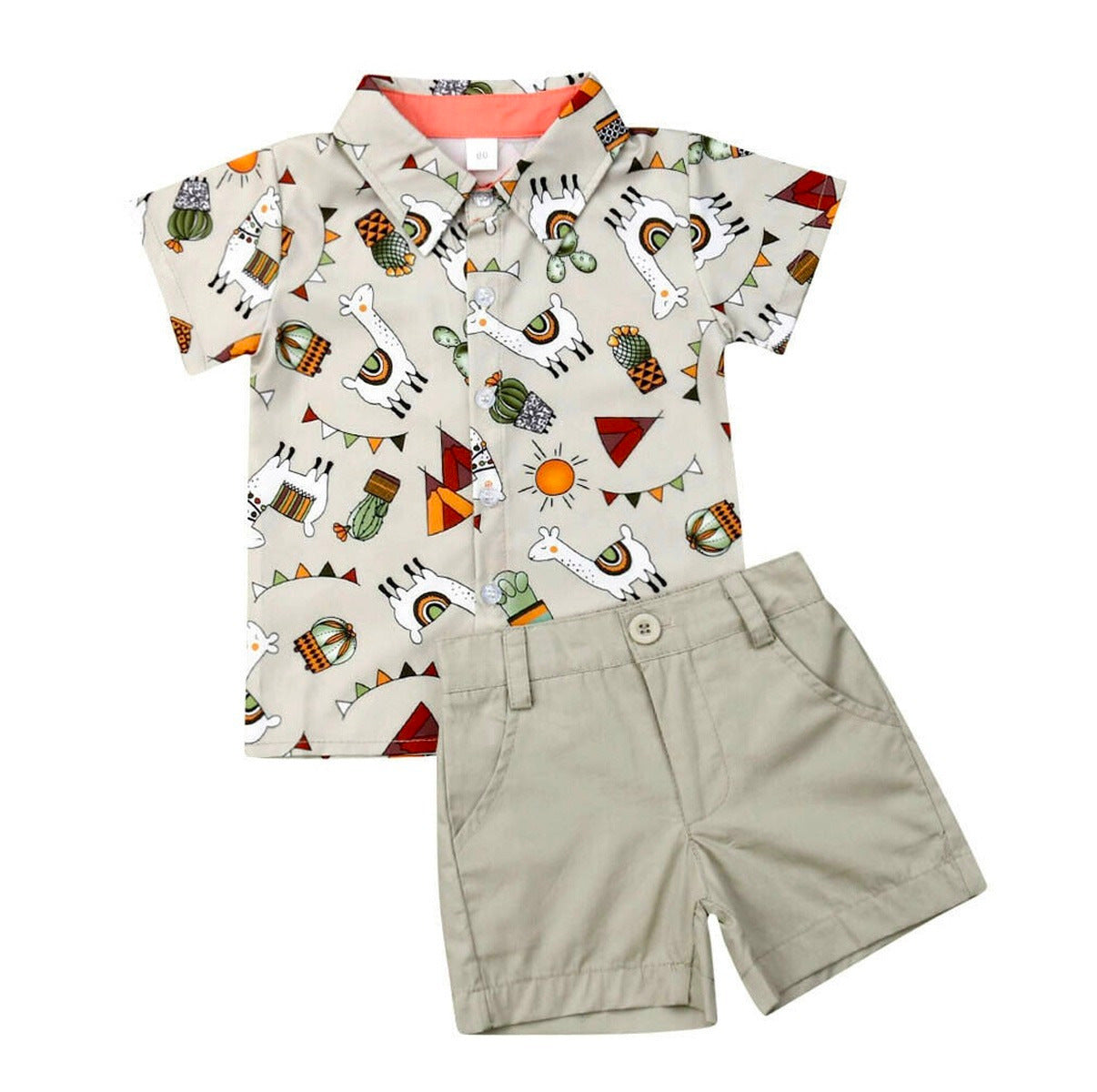 Boys Fashion Dinosaur Shirt Suit