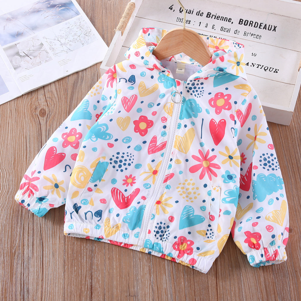 Girls' Printed Cartoon Spring Jacket