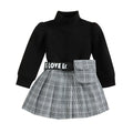 Children's Autumn Winter Cotton Sunken Stripe Turtleneck Plaid Suit