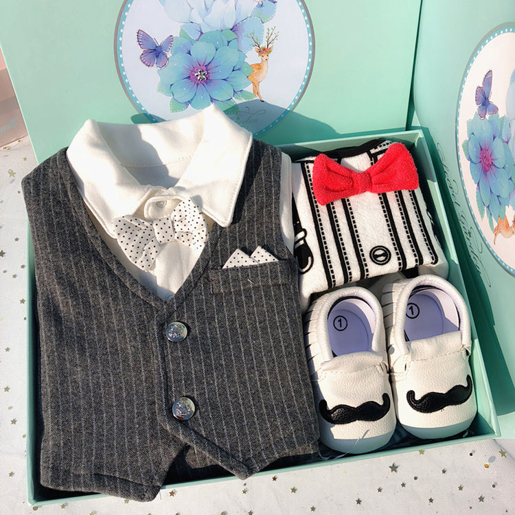 Baby Boy Gift Box Set Romper, Shoes & Socks 0-12mths Great Gift Idea