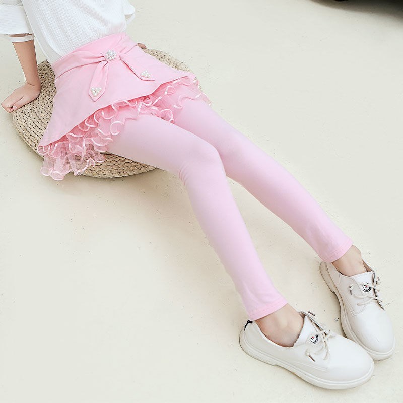 Girl's Pink Skirted Leggings 