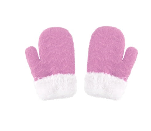 New Warm Solid Color Wool Children's Ear Guards Gloves Set