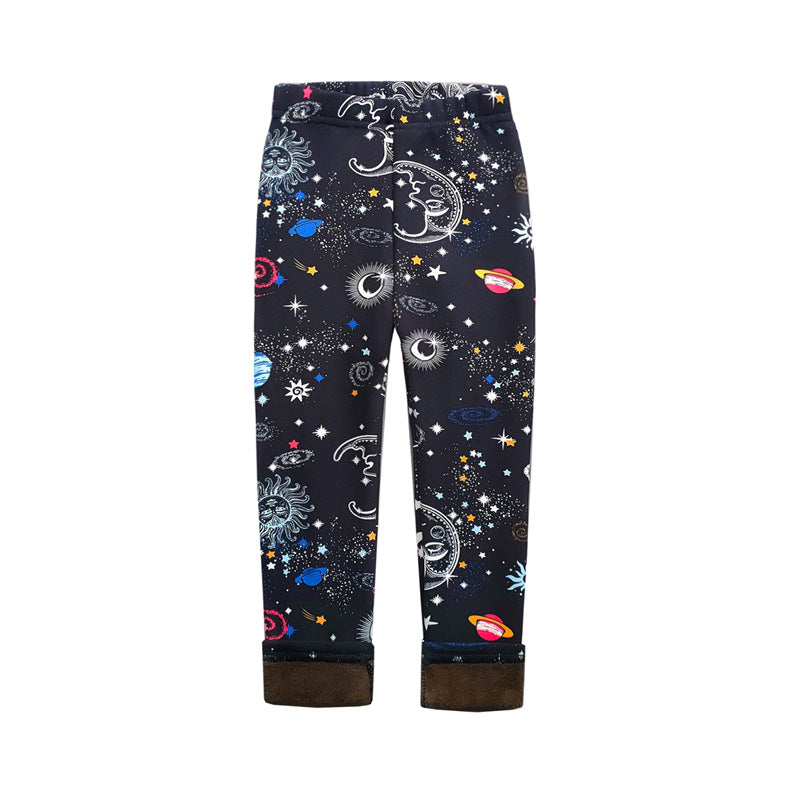 Fleece-lined Thermal Leggings For Girls