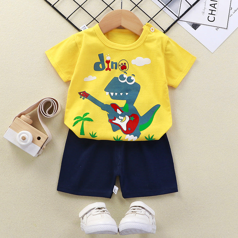 Boys' Short-sleeved Shorts Suit T-shirt Set