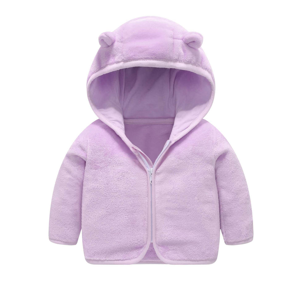 Children's Coral Fleece Jacket Padded Warm Hooded Top