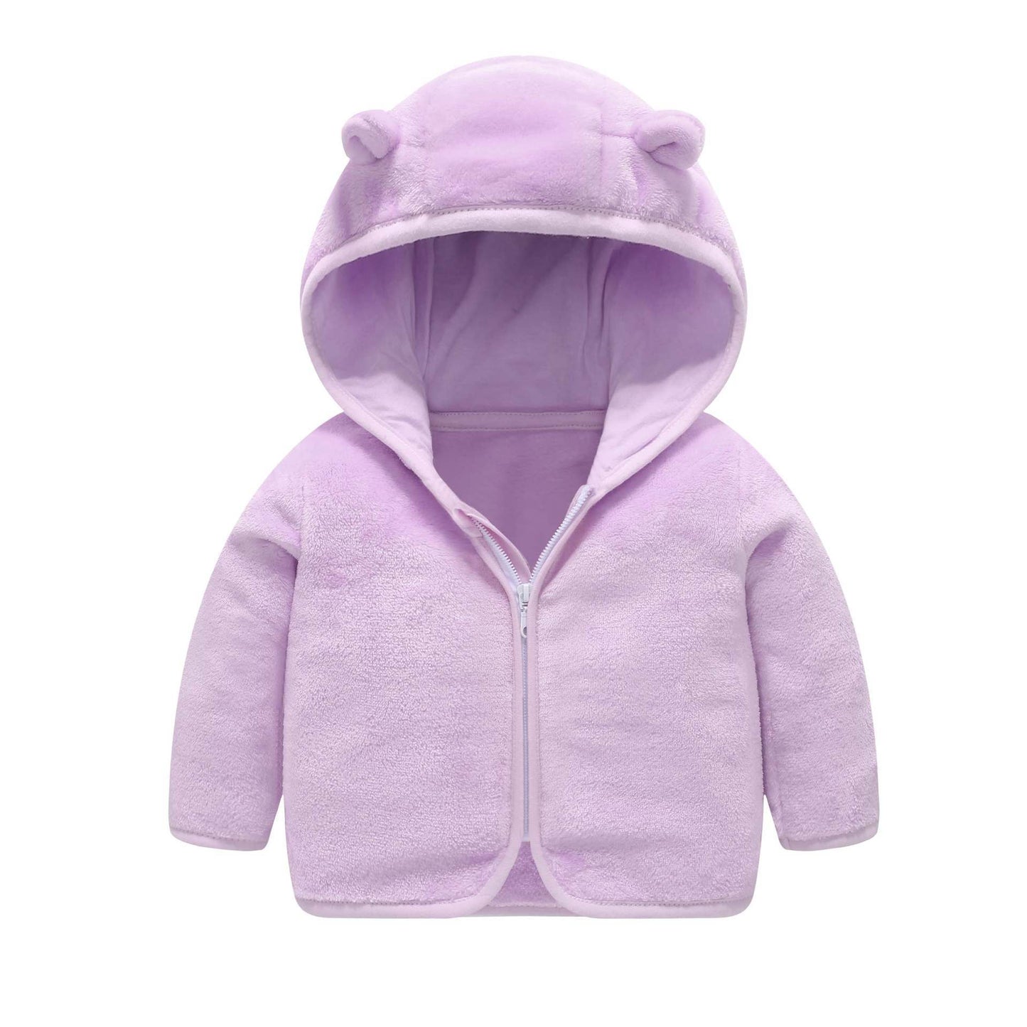 Children's Coral Fleece Jacket Padded Warm Hooded Top