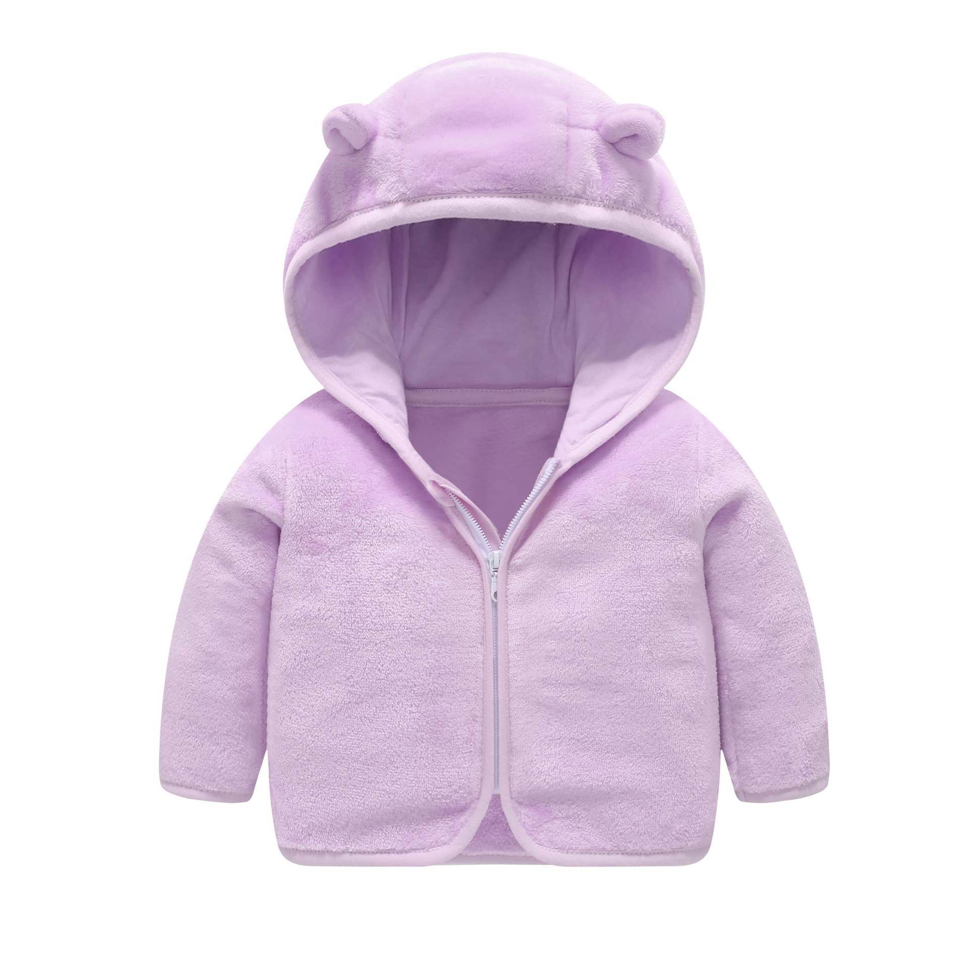 Children's Coral Fleece Jacket Padded Warm Hooded Top
