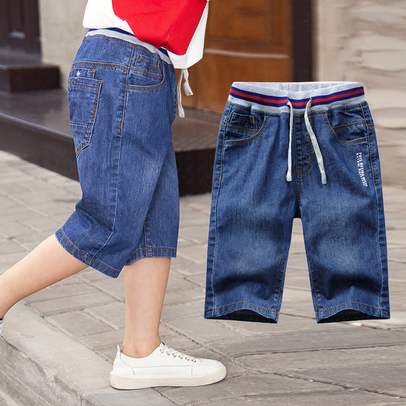 Simple And Versatile Casual Boys' Denim Capris