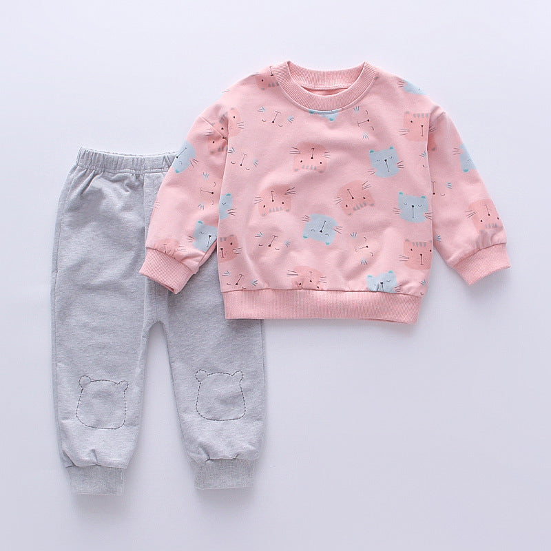Girls' Cartoon Cat 2-piece Set