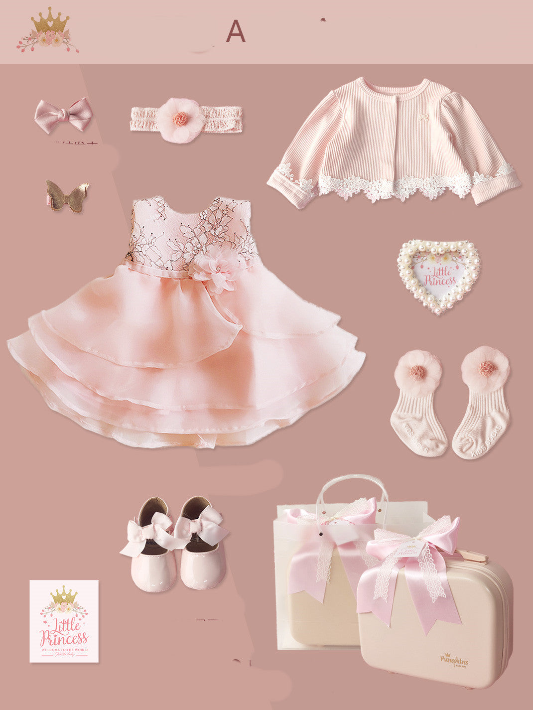 Baby Gift Box, Little Princess Dress, Lace Dress Suit