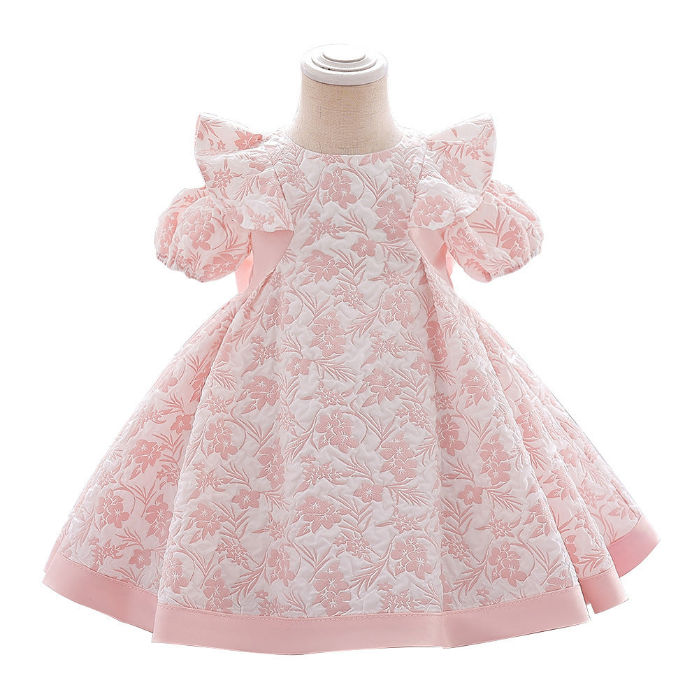 Baby/Girls' Fashion Bowknot Embroidered Dress