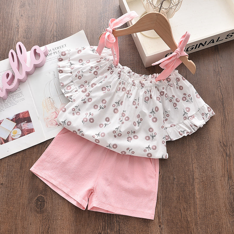 Chiffon Sling 2pc Suit, Cool Girl Suit, Children's Summer Outfits, Multiple Styles