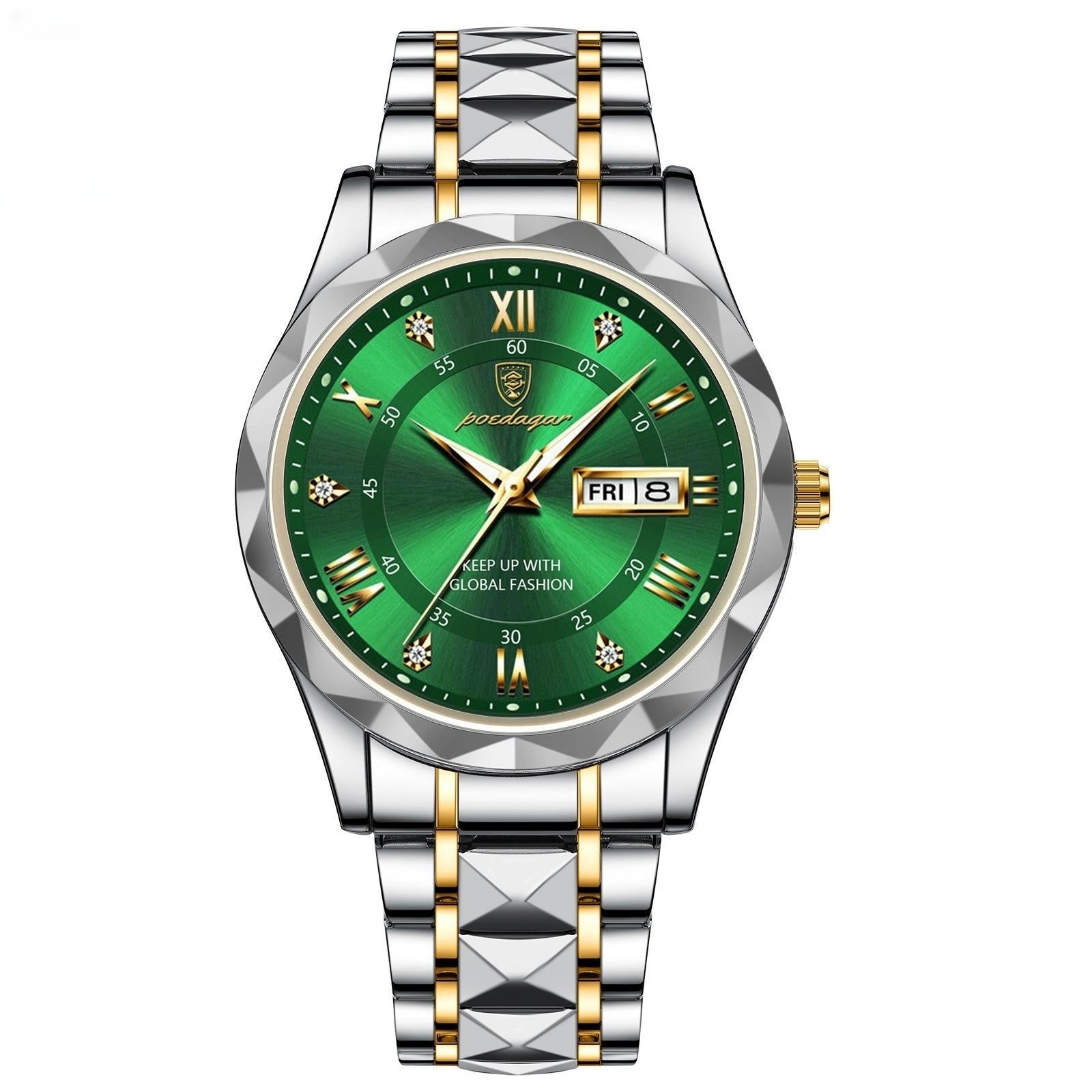 Men's Waterproof Double Calendar Luminous Quartz Watch, Gift For Dad