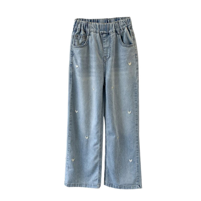 Wide-Leg Lyocell Denim Pants for Girls