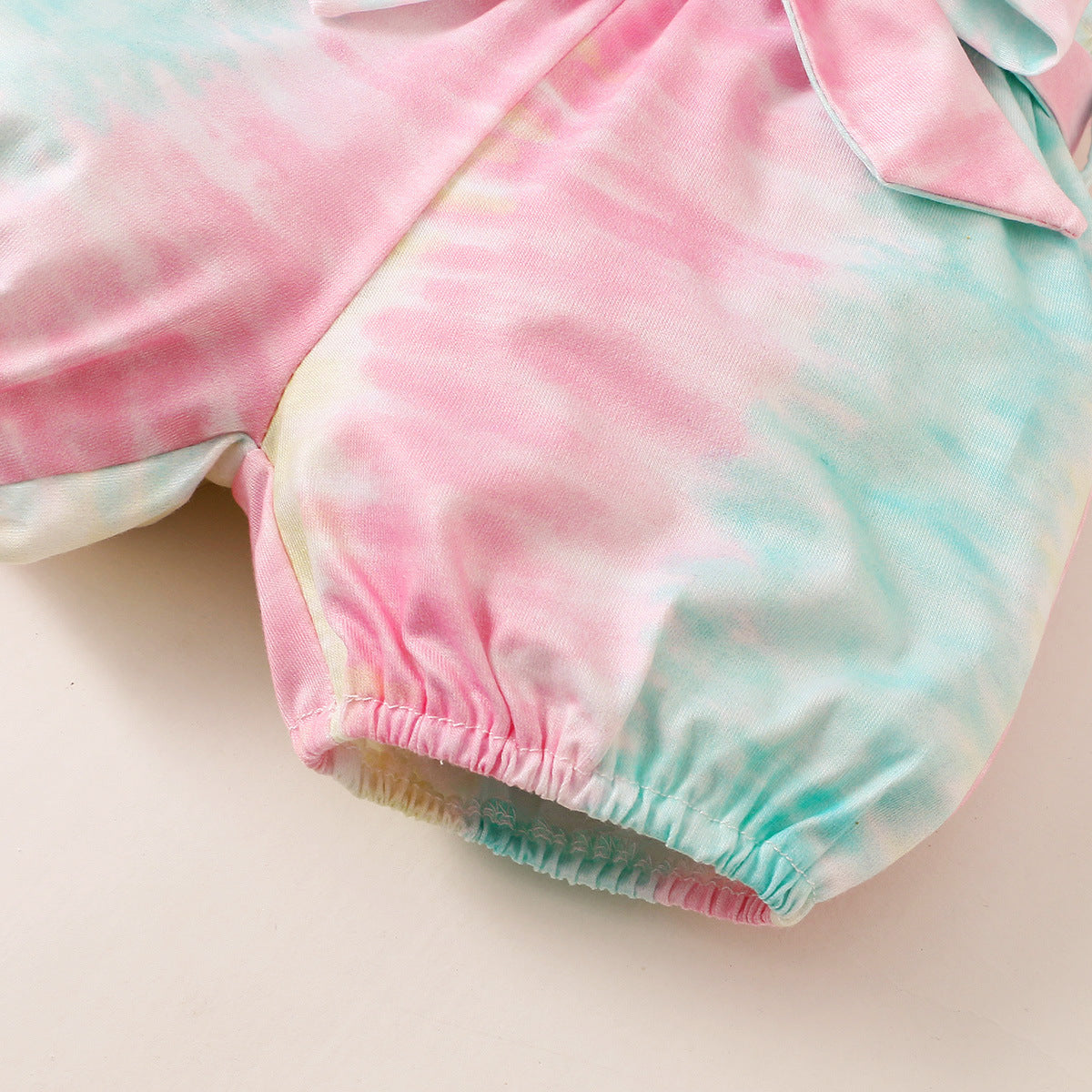 Girls' Summer Short-sleeved Top Tie-dye Shorts Two-piece Set