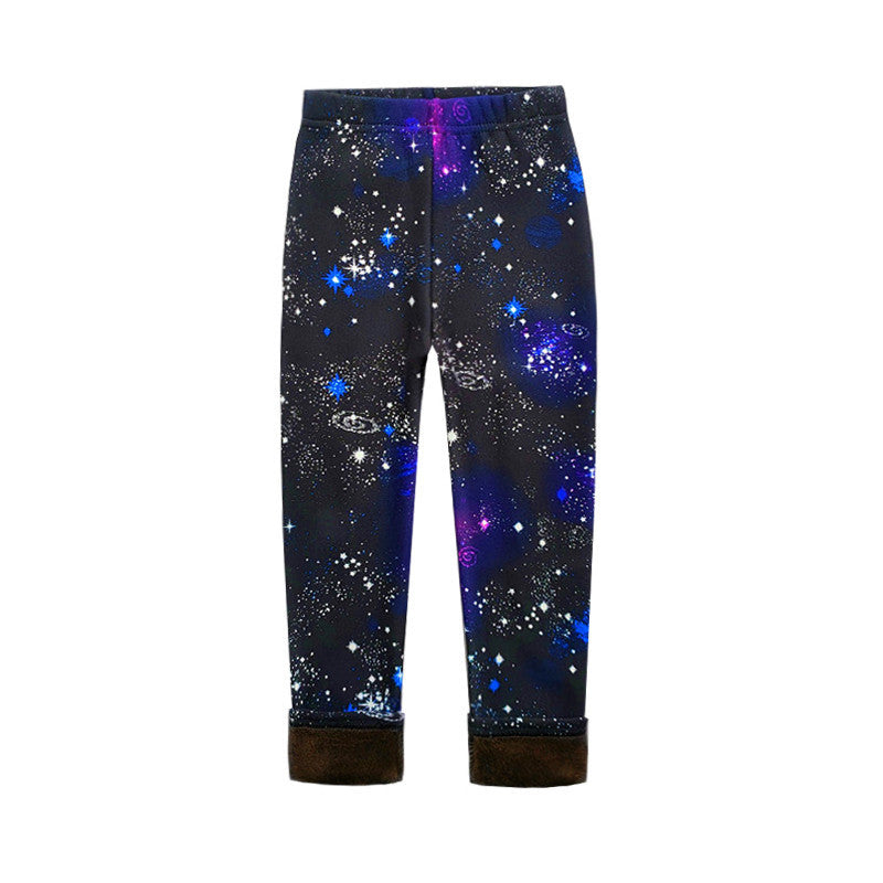 Fleece-lined Thermal Leggings For Girls