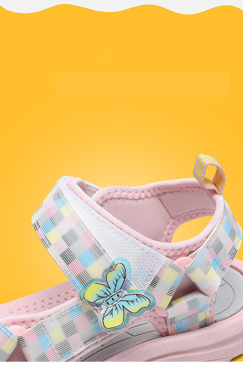 Girls' Toe Beach Sandals, Soft Sole Children Sandals