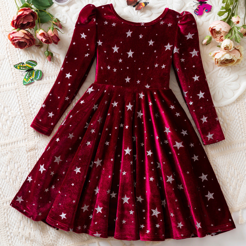 Girl's Fashion Christmas Red Dress