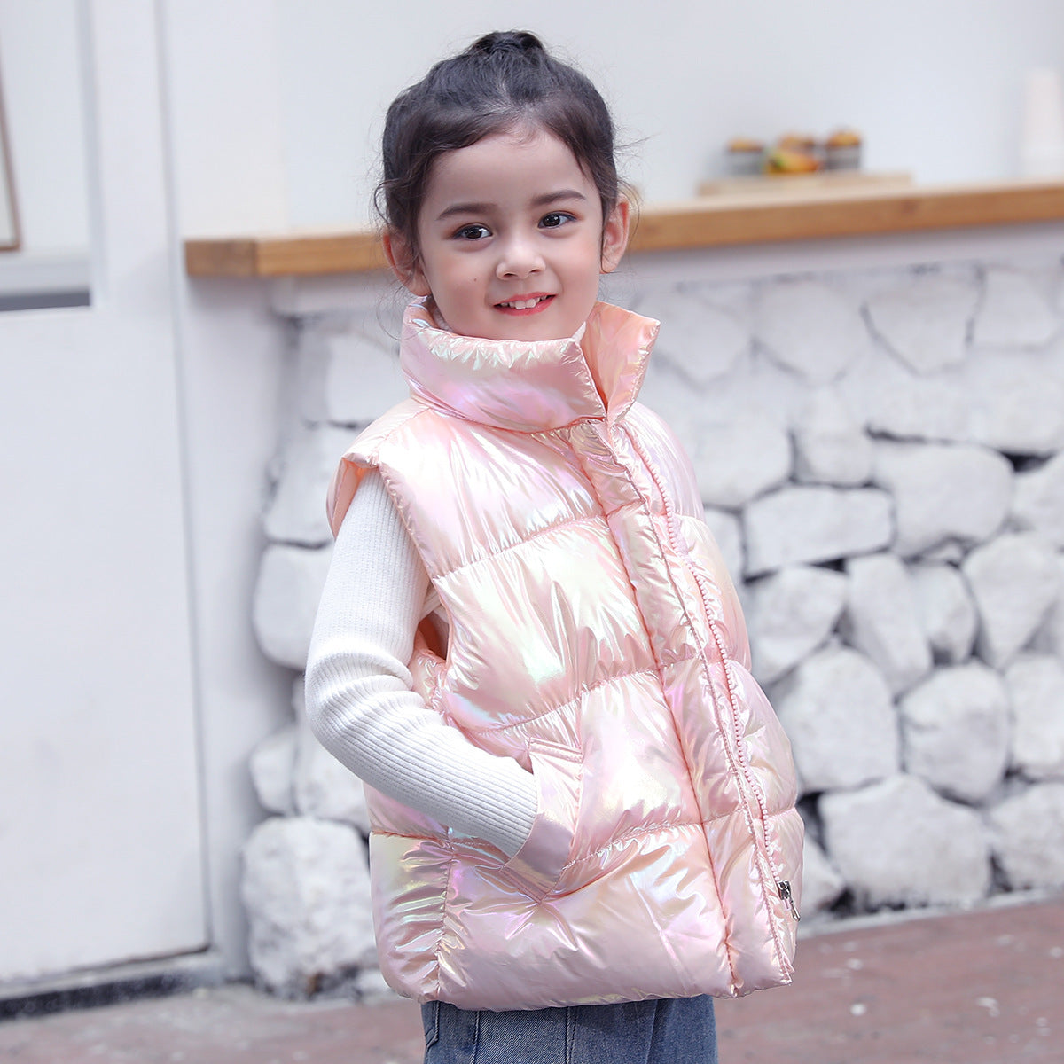 Down Cotton Vest, Spring or Winter Warm Vest For Boys or Girls
