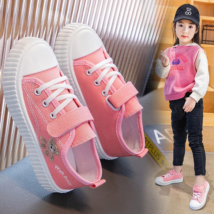 Korean Style Children's Canvas Shoes Fashion, Available in Black, Pink & White