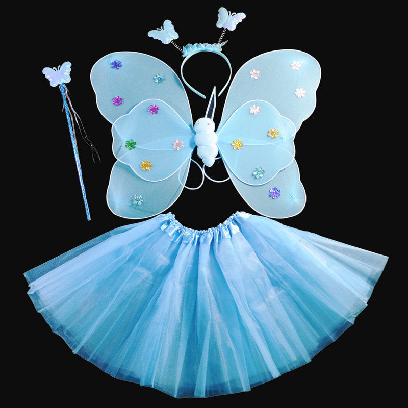 Children's Double-layer Sequined Wings 4-Piece Set