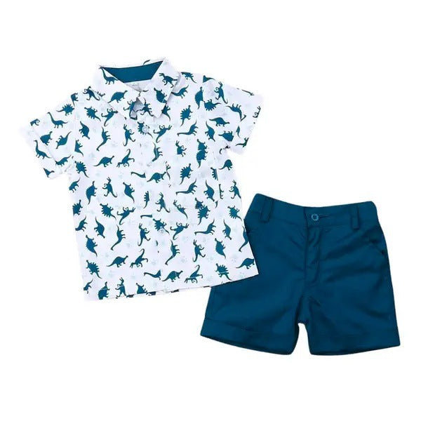 Boys Fashion Dinosaur Shirt Suit