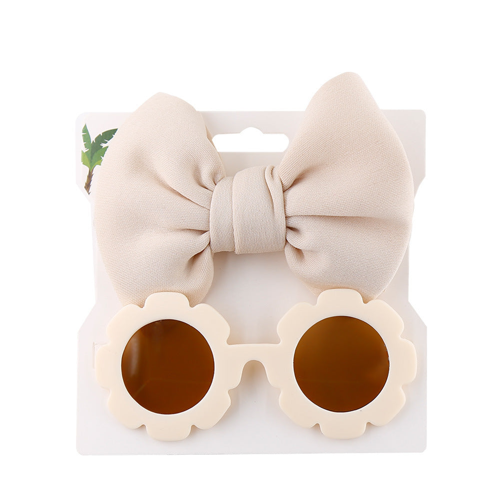 Children's Sunshade Sunglasses Bow Hair Band Two-piece Set