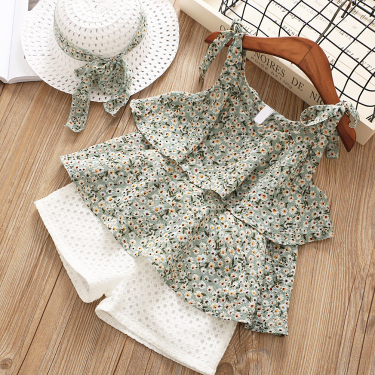 Chiffon Sling 2pc Suit, Cool Girl Suit, Children's Summer Outfits, Multiple Styles