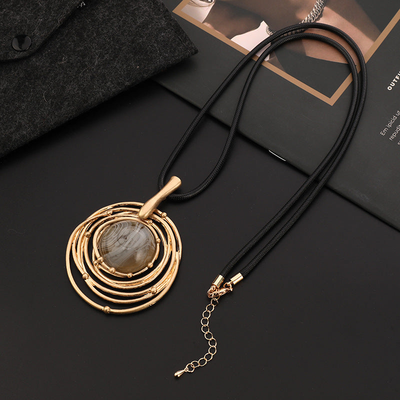 Vintage Large Round High-grade Sweater Chain Necklace