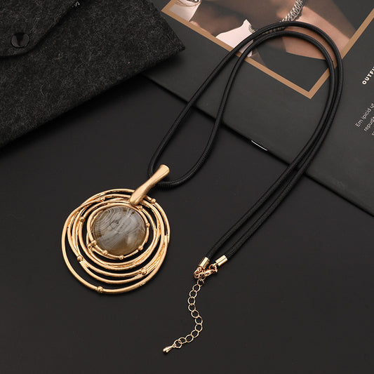 Vintage Large Round High-grade Sweater Chain Necklace