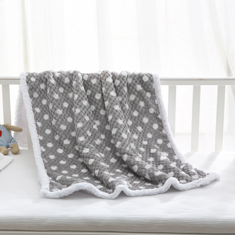 Autumn & Winter Double-layer Thickened Baby Lambswool Thermal Blanket