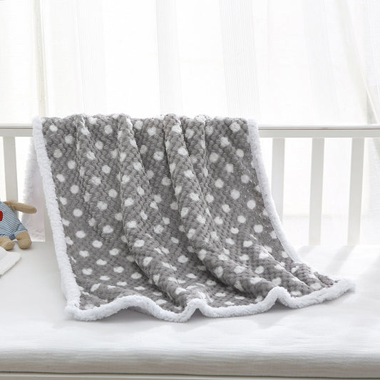 Autumn & Winter Double-layer Thickened Baby Lambswool Thermal Blanket