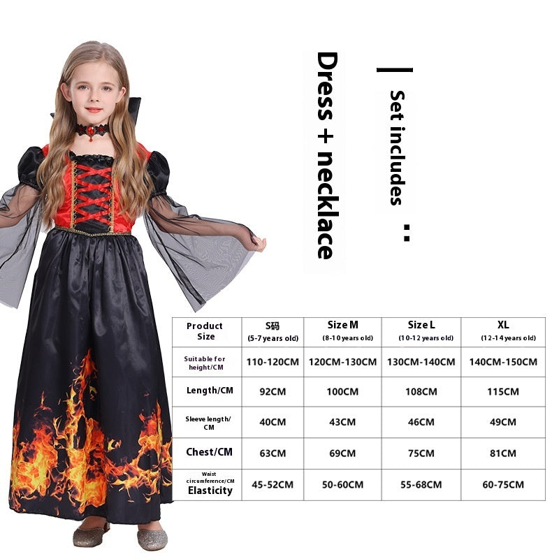 Halloween Witch Vampire Costume Horror Skull Dress Up Performance