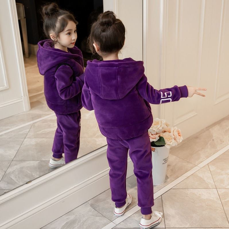 Girls' Fleece Fashionable Autumn 3pc Suit
