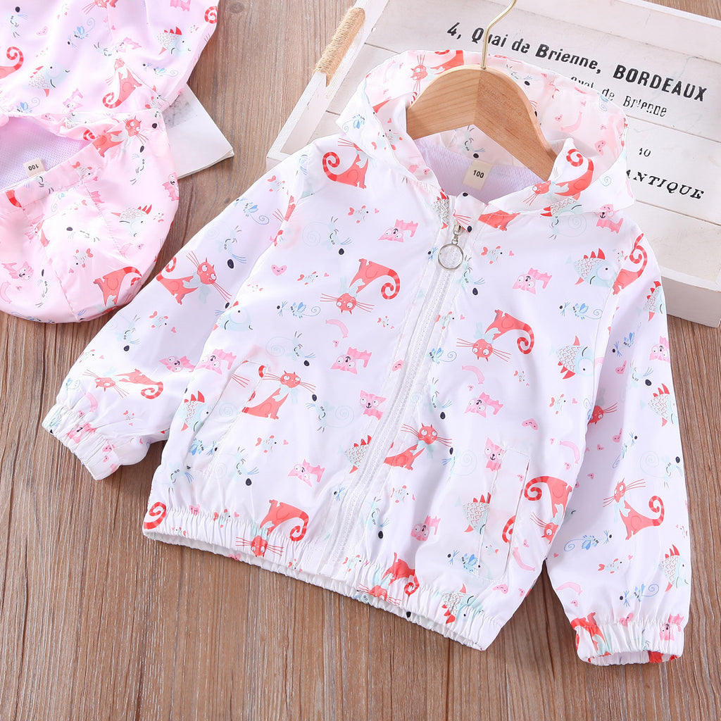 Girls' Printed Cartoon Spring Jacket