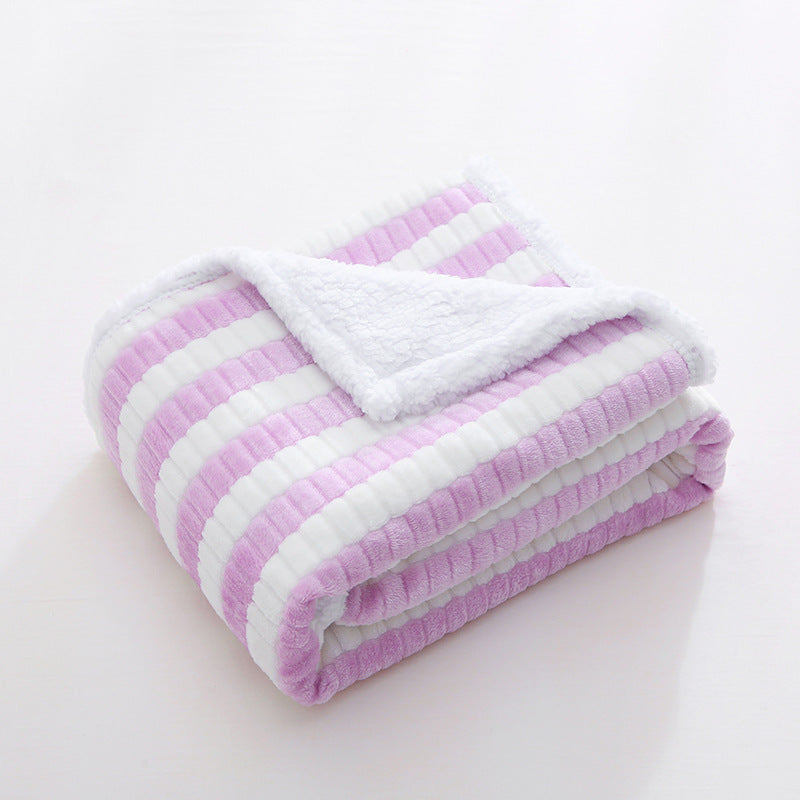 Autumn & Winter Double-layer Thickened Baby Lambswool Thermal Blanket