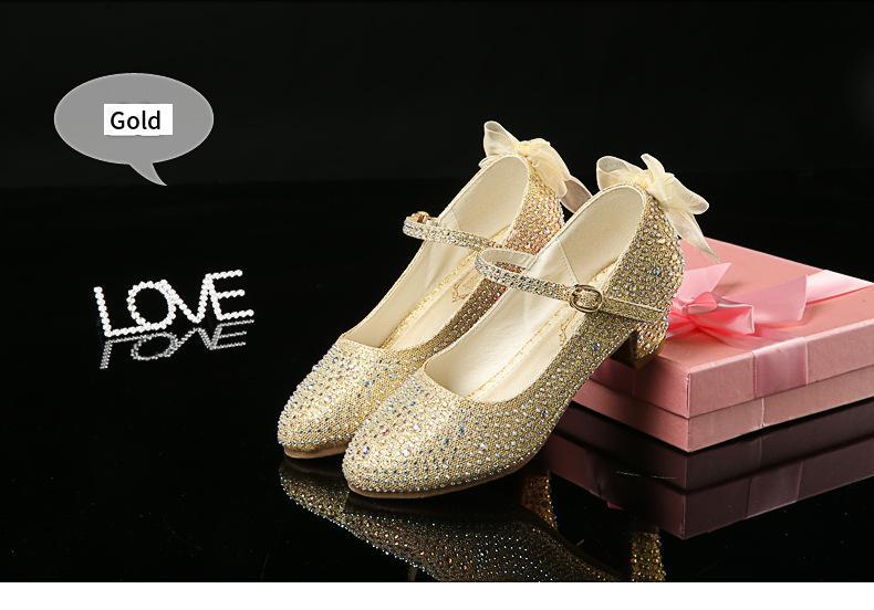 Girls' Leather Shoes High Heeled Shoes Performance Dance Shoes