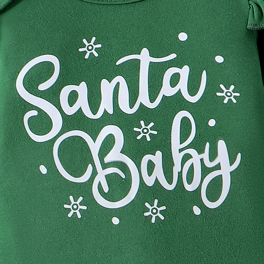 Infant Christmas Striped Letter Print Two-Piece Set - Fall/Winter