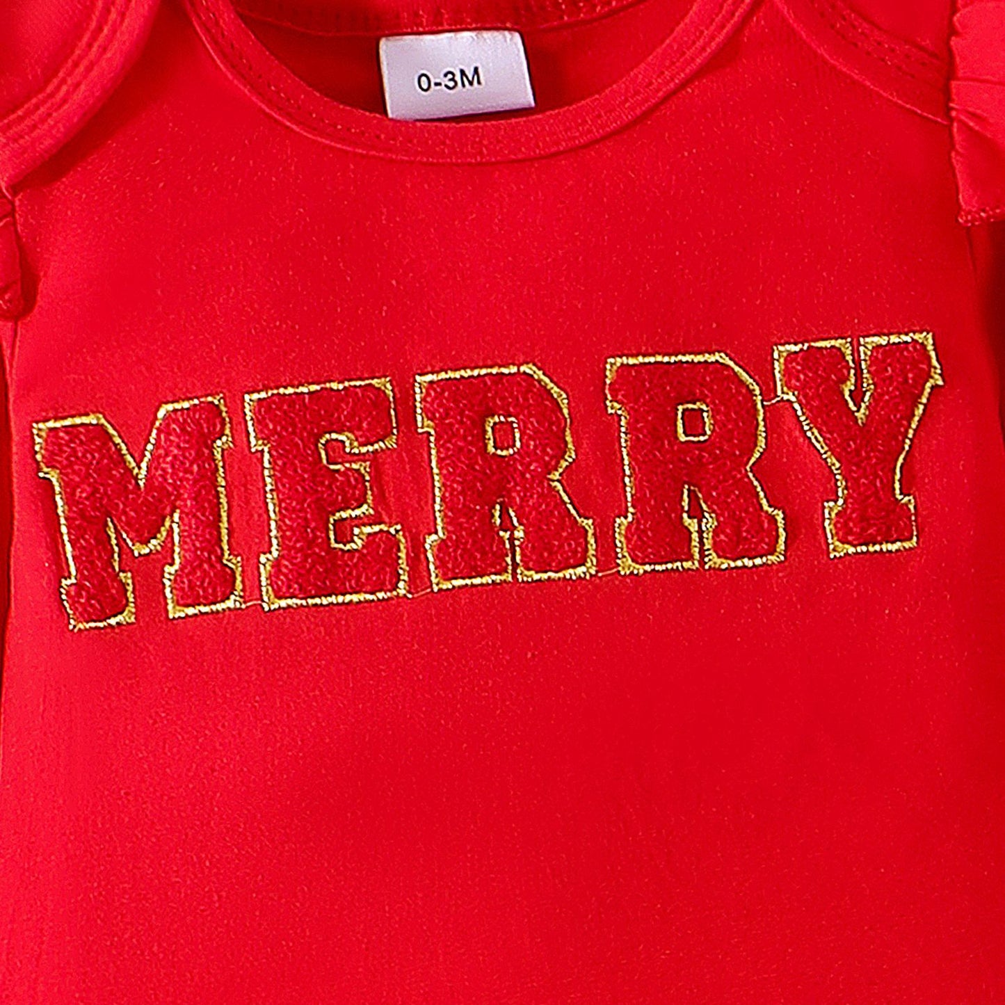 Infant Christmas Striped Letter Print Two-Piece Set - Fall/Winter