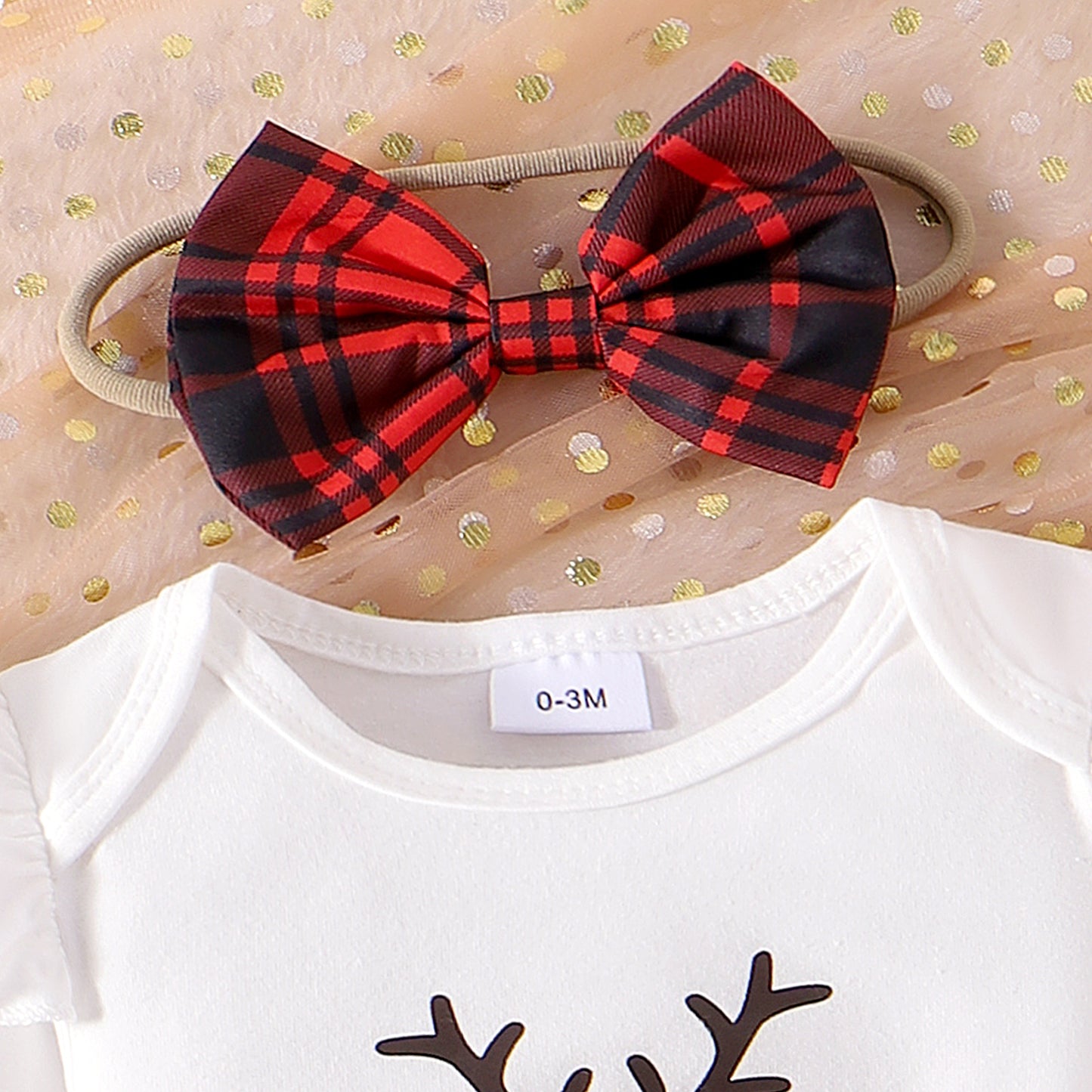 Infant Christmas Striped Letter Print Two-Piece Set - Fall/Winter